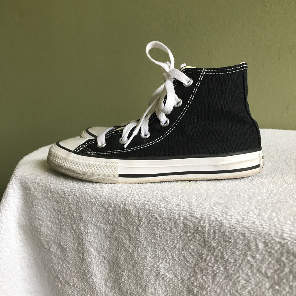 Converse Black High-Top Kids Sneakers with White Accents
